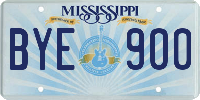 MS license plate BYE900