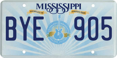 MS license plate BYE905