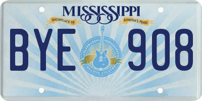 MS license plate BYE908