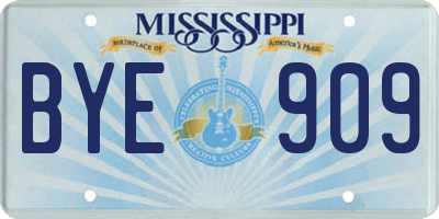 MS license plate BYE909