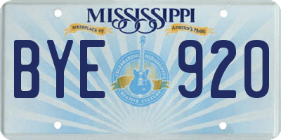 MS license plate BYE920