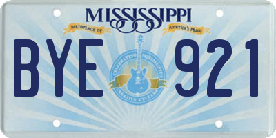 MS license plate BYE921