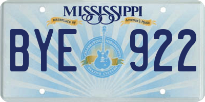 MS license plate BYE922
