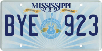 MS license plate BYE923