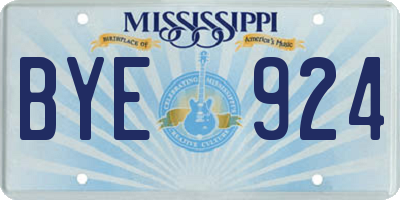 MS license plate BYE924
