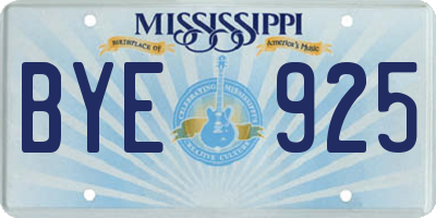 MS license plate BYE925