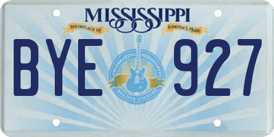 MS license plate BYE927