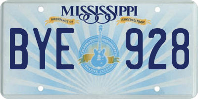 MS license plate BYE928