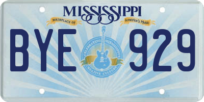 MS license plate BYE929