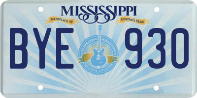 MS license plate BYE930