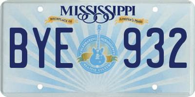 MS license plate BYE932