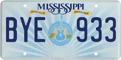 MS license plate BYE933