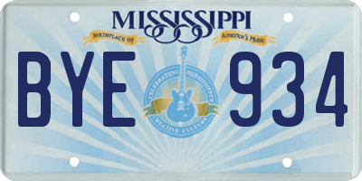 MS license plate BYE934