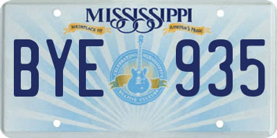 MS license plate BYE935
