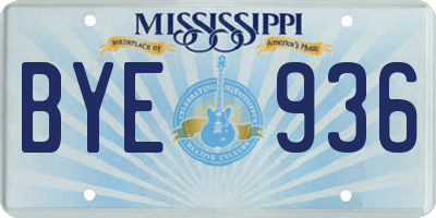 MS license plate BYE936