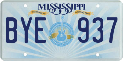 MS license plate BYE937