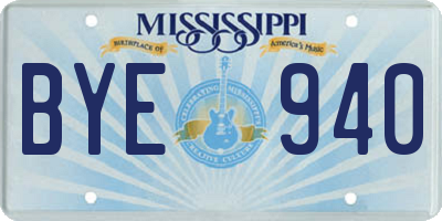 MS license plate BYE940