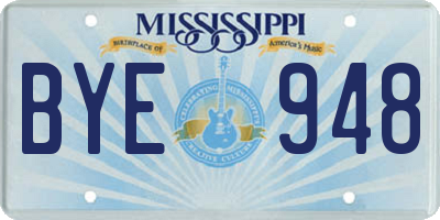 MS license plate BYE948