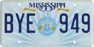 MS license plate BYE949