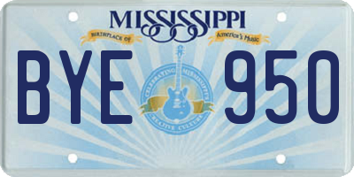 MS license plate BYE950