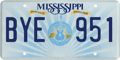 MS license plate BYE951