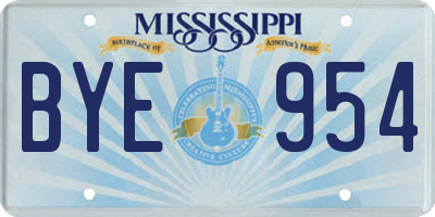 MS license plate BYE954