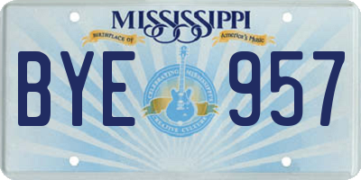 MS license plate BYE957