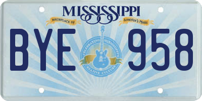 MS license plate BYE958