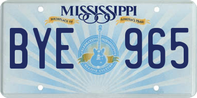 MS license plate BYE965