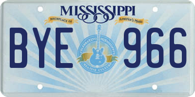MS license plate BYE966