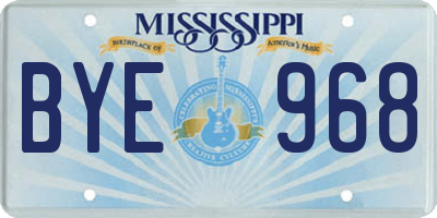 MS license plate BYE968