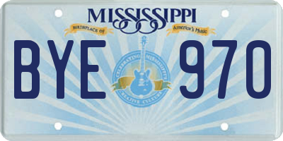 MS license plate BYE970