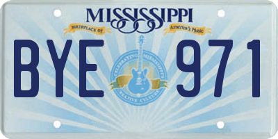 MS license plate BYE971