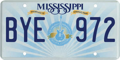 MS license plate BYE972
