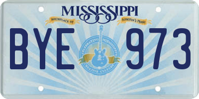 MS license plate BYE973