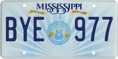 MS license plate BYE977