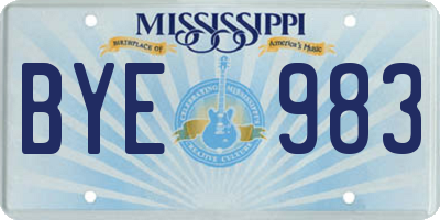 MS license plate BYE983