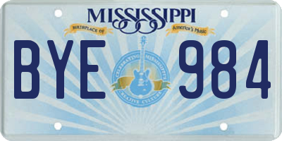 MS license plate BYE984