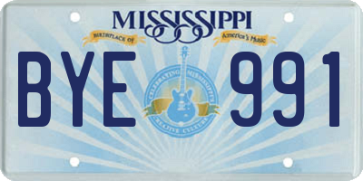 MS license plate BYE991