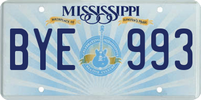MS license plate BYE993