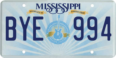 MS license plate BYE994