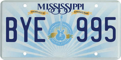 MS license plate BYE995