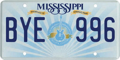 MS license plate BYE996