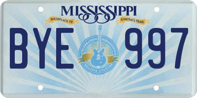 MS license plate BYE997