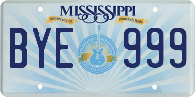 MS license plate BYE999