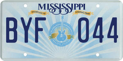 MS license plate BYF044