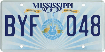 MS license plate BYF048