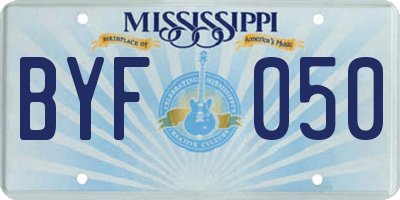 MS license plate BYF050