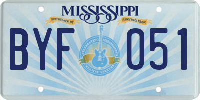 MS license plate BYF051