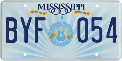 MS license plate BYF054